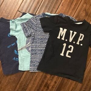 Carters - lot of 4 tee shirts - blue - size 4t boys